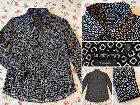 Chemise Antony Morato imprimé carreaux noir et blanc L-50