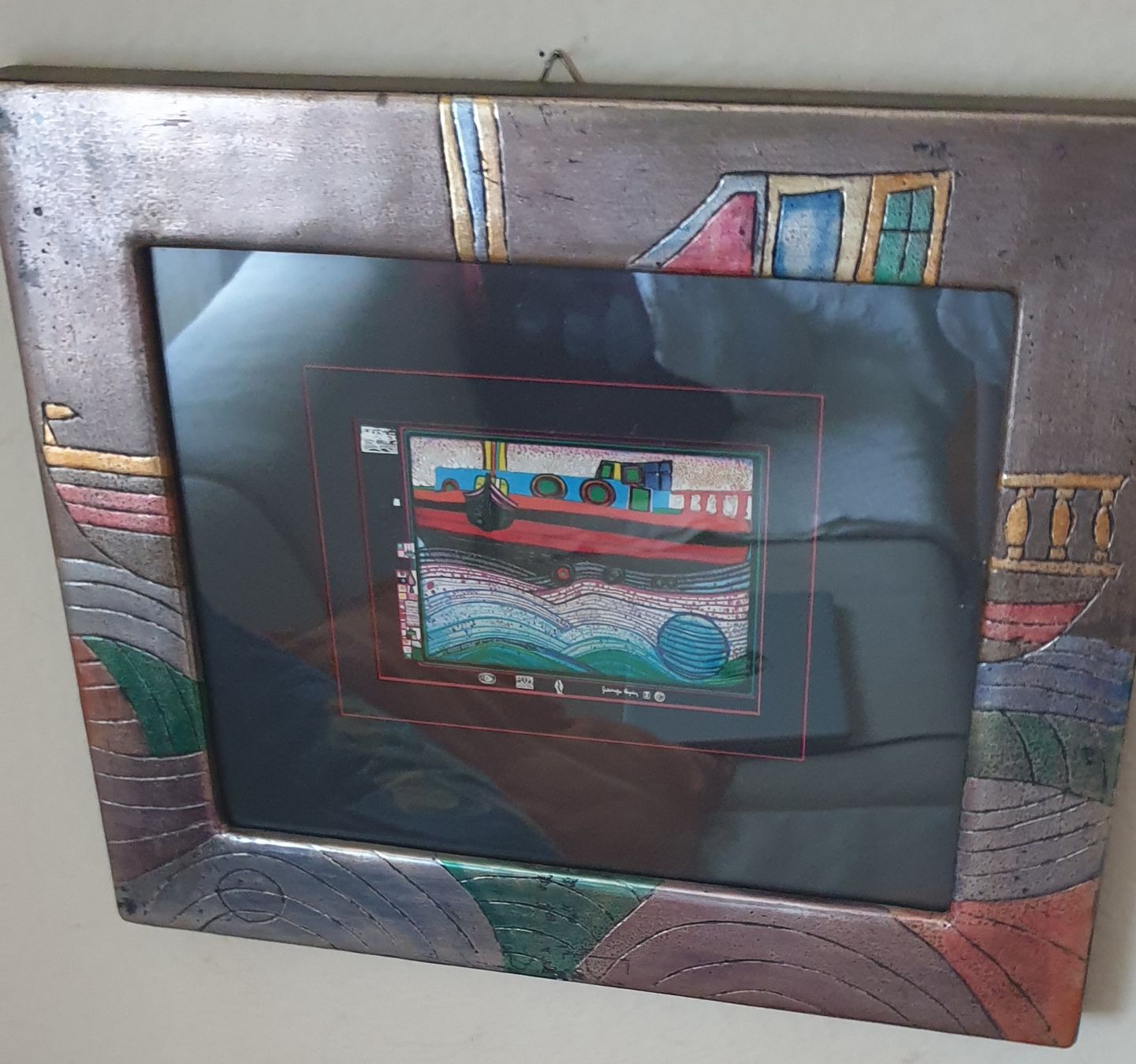 Bilderrahmen: 2 Moderne Bilder mit buntem Rahmen von Hunfertwasser – Gebraucht aus Zürich von bre_22v9 4