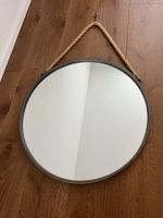Modern round mirror 60cm with rope hanger