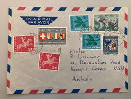 Luftpostbrief mit div. Marken 1965 / 2x 358R 1960