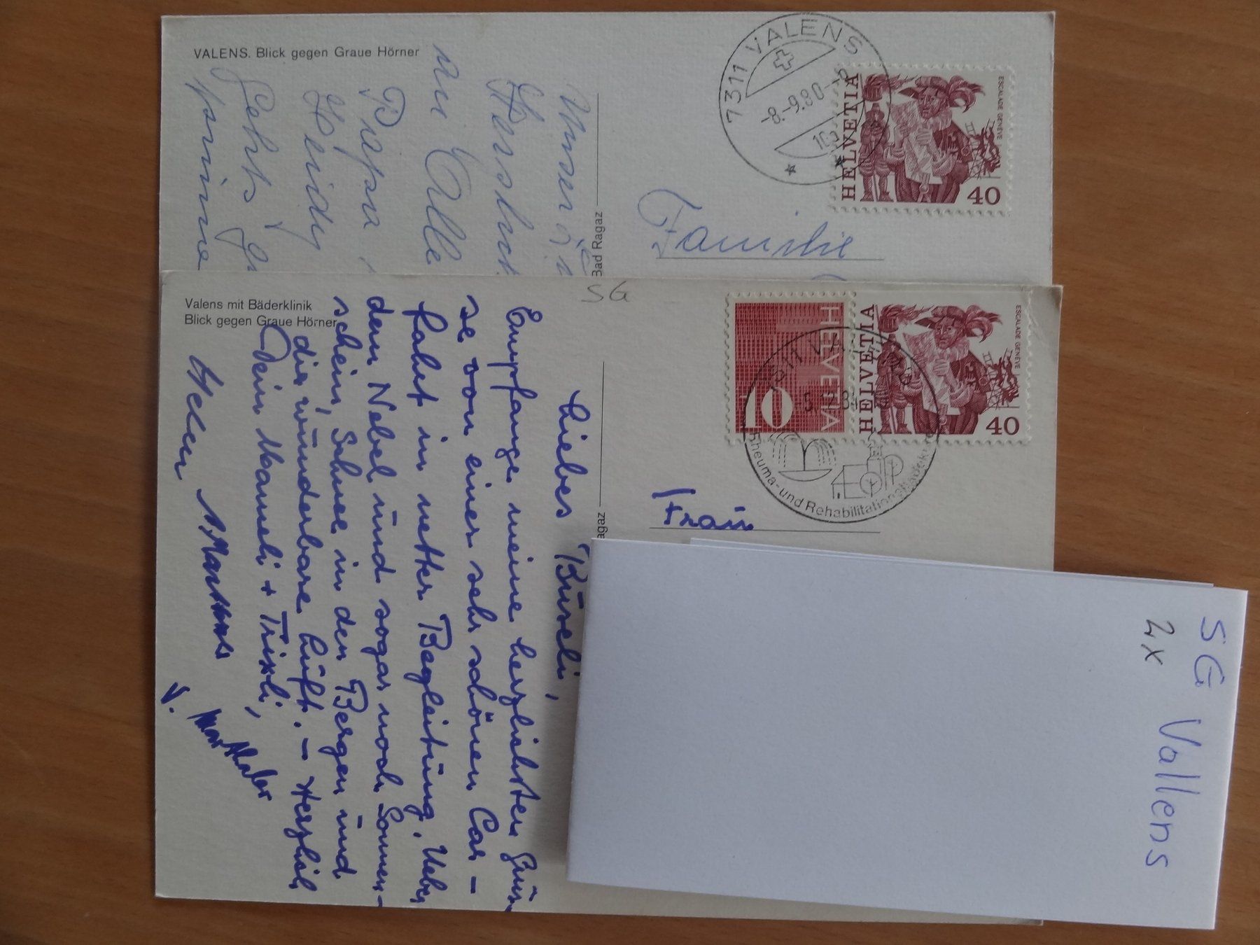 Cartoline postali: Valens - SG - 2 AK – Usato da St Léonard venduto da Riglin 1