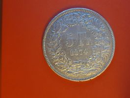 5 Franken 1874 B. - Silber ****( Poste A+ )