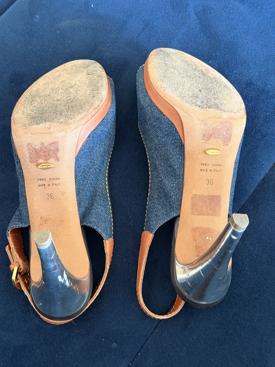 Sergio Rossi Chaussures femmes: Sergio Rossi Sandalen - Denim Leder – D'occasion à Zürich par Gadgets2020 4