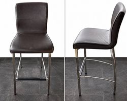 2 Barhocker / Barstühle  Lederoptik mit Chromgestell