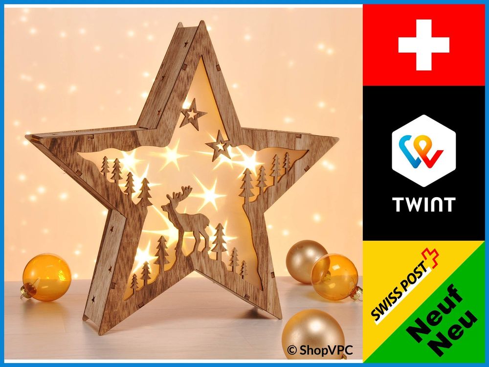 Weihnachtsstern LED 3D Aus Holz - Magische Weihnachtsdeko | Kaufen Auf ...