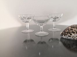 🤩 3 STK: VITAGE KRISTALL CHAMPAGNER GLÄSER