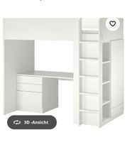 Platzsparendes Hochbett mit Schreibtisch & Schrank, Top!