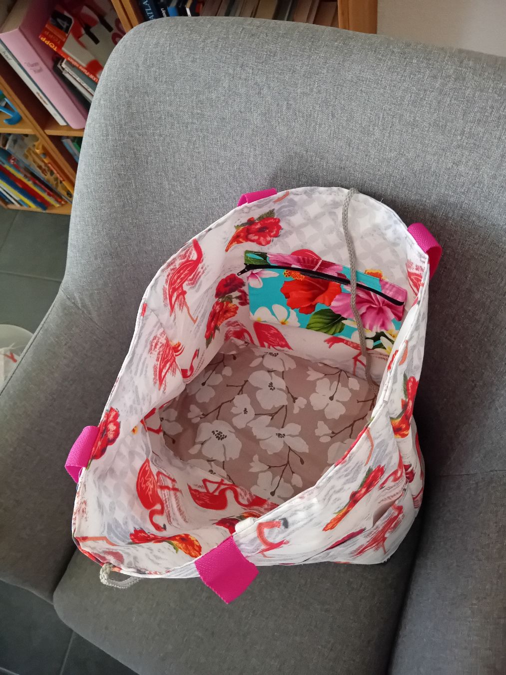 Taschen: Sommer/Bade Tasche mit Flamingo Muster, Handmade, – Neu (gemäss Beschreibung) aus Burgdorf von carodesign1 2
