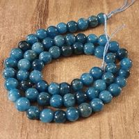 1 Strang natürliche blaue Apatit-Steinperlen 6 mm