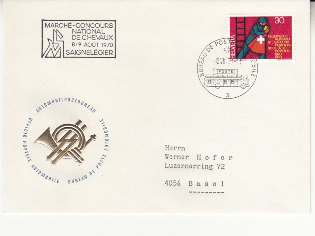 Tutti i francobolli: Sonderstempel A. 1189 Marché Concours Saignelégier – Usato da Bürglen TG venduto da StampGraf