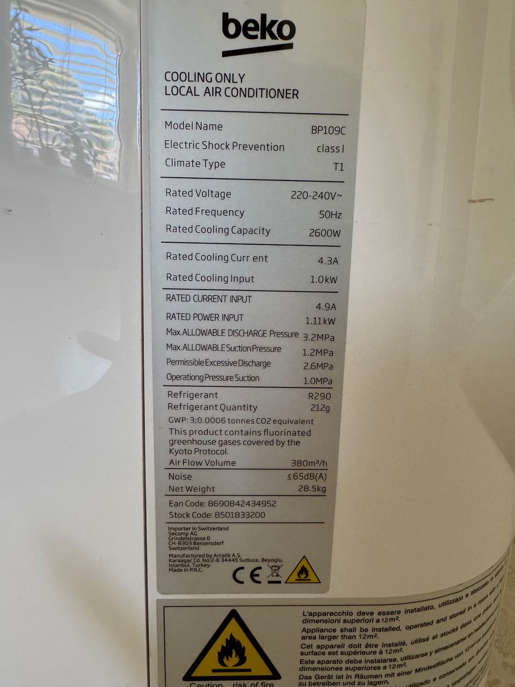 Beko Condizionatori: Mobiles Klimagerät Beko BP109C – Usato da Zürich venduto da car_2f8v 4