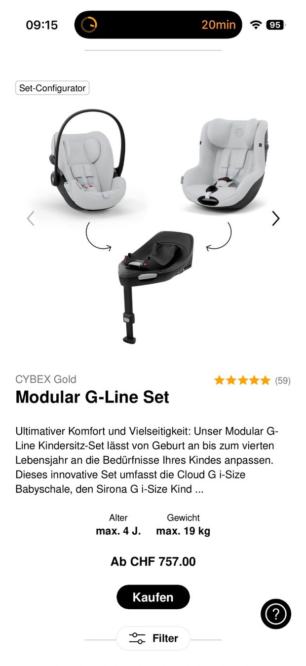 Cybex Seggiolini per auto: Cybex Autoset – Usato da Baar venduto da valeriaturnes