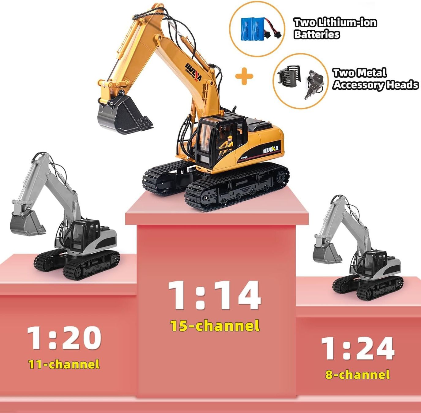 RC Modellbau: RC-Bagger Metall 1:14 3-in-1 Raupenbagger mit Akku – Neu und originalverpackt aus Schaffhausen von Alvora 1