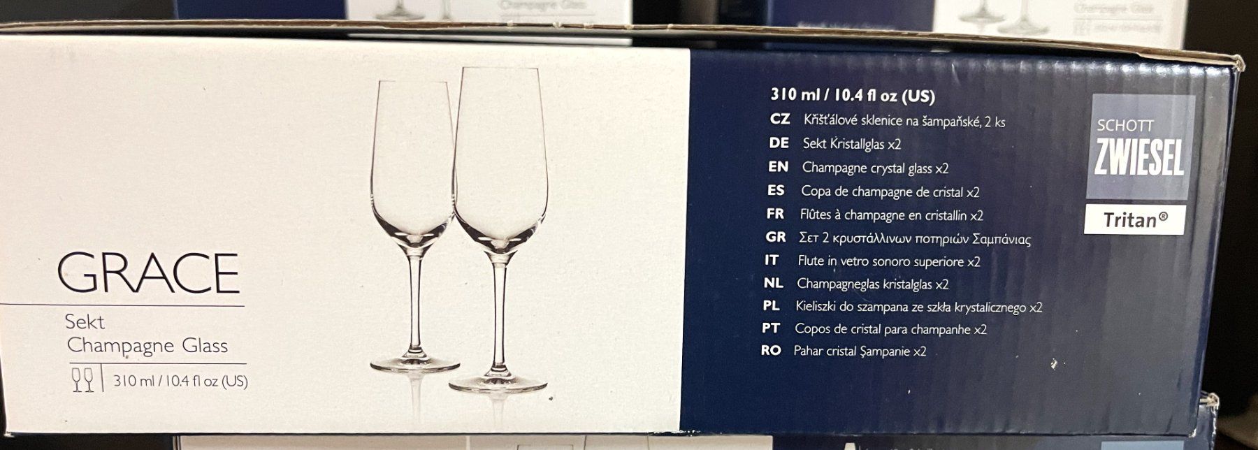 Schott Gläser: Schott Zwiesel / Sekt- Champagne / Grace / Karton à 2 Gläser – Neu und originalverpackt aus Oftringen von Vucki