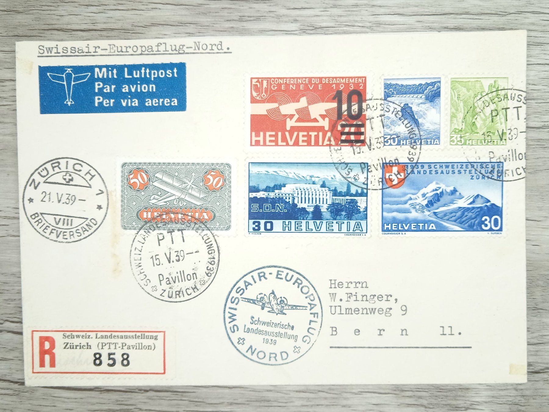 Tutti i francobolli: TR70 Enveloppe + Timbre Suisse 1939 – Usato da Cousset venduto da Patrick_Collections