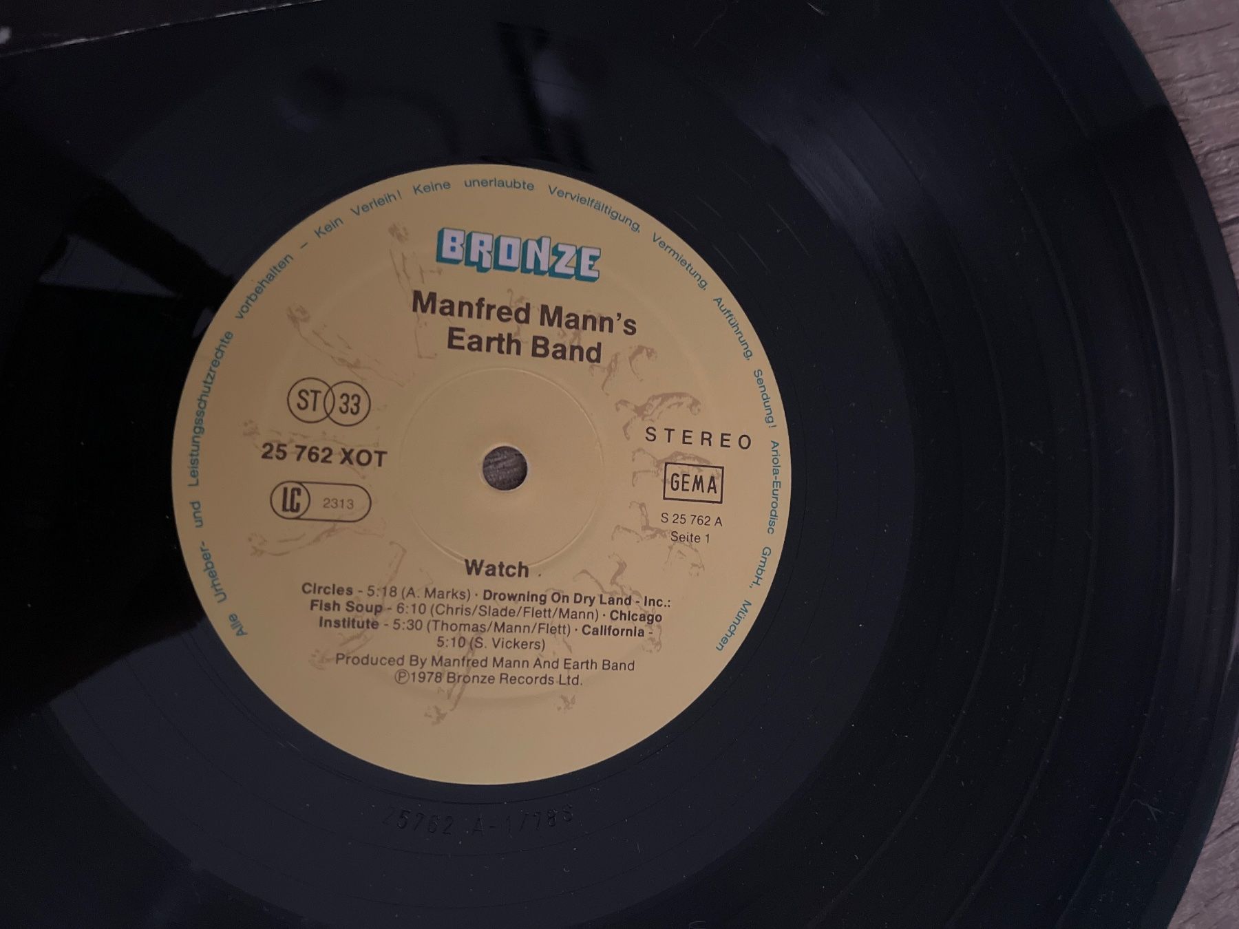 Dischi in vinile: A191/Manfred Mann's Earth Band - Watch – Usato da Frutigen venduto da Philippe_jsp 2