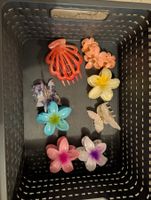Div. Blumen Haarspangen, flache Haarklammer, Schmetterlinge