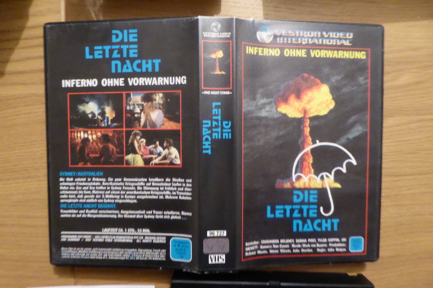 Tutti i VHS: VHS Die letzte Nacht mit Backup DVD – Usato da Allschwil venduto da Summelsarium 1