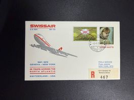 Swissair Sonderflugbrief Genf - New York ab UNO 1972