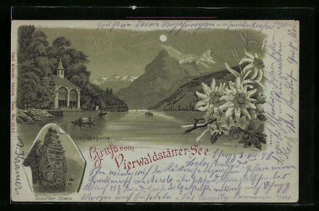 Cartoline postali: Mondschein-Lithographie Vierwaldstätter – Usato da Berlin venduto da bartko-reher