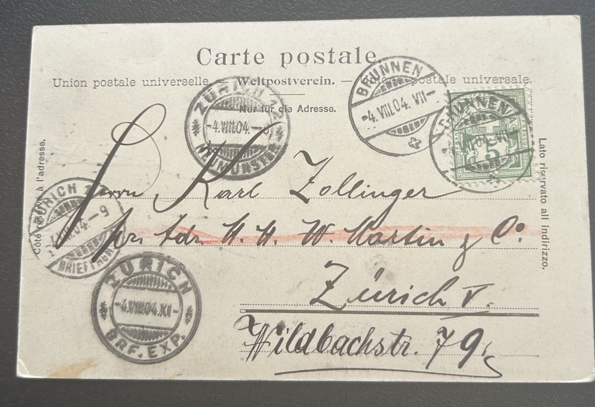 Cartoline postali: Brunnen Hotels – Usato da Horw venduto da Tellbub 1
