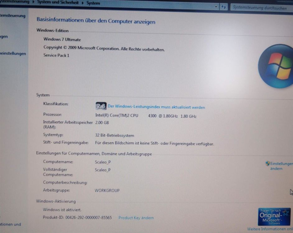 FUJITSU SIEMENS SCALEO P mit Windows 7 | Acheter sur Ricardo