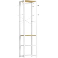 Garderobenständer, Schuhregal, Garderobe mit 3 Regalen