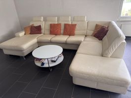 Ecksofa Leder beige 350x170x250cm gebraucht