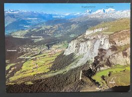 Blick von der Alp Mora auf Bargis und Flims