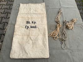 Schweizer Militär Jutesack 1943 mit 4 Hanfseilen
