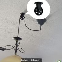 Deckenrolle Set 2 Stück Metall schwarz für Lampen neu