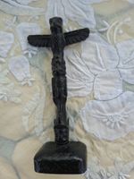 Kanadaadler Figur, kleine Vintage Totem-Statue aus Stein 9cm