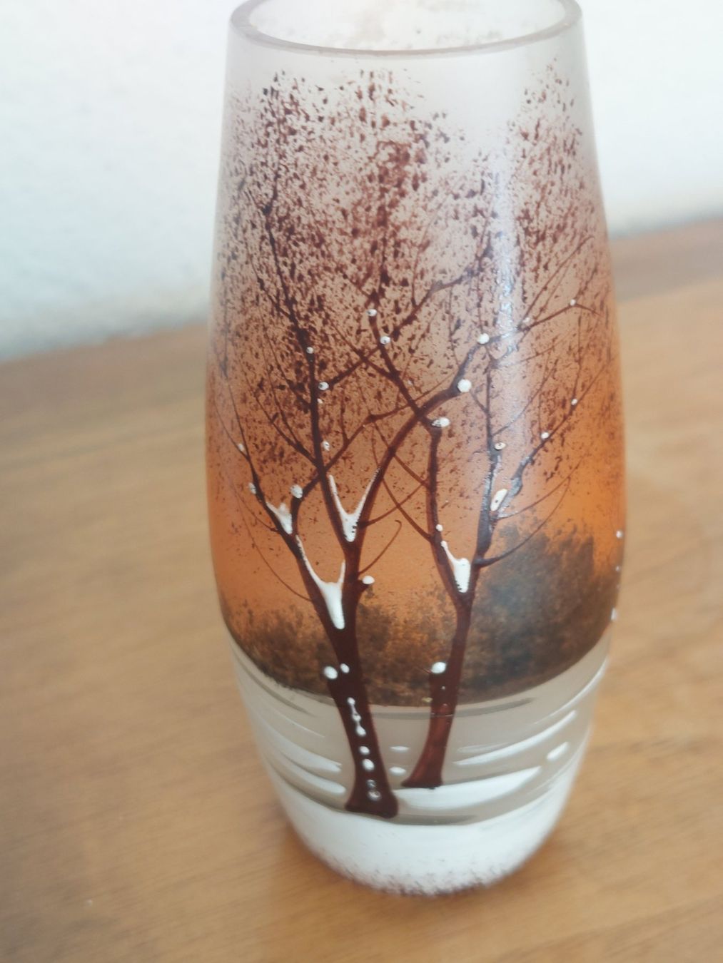 Vasi & Recipienti: Jugendstil Miniatur  Glasvase mit Winterlandschaft – Usato da Hergiswil NW venduto da maiette-23.N