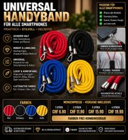 Universal Handyband Umhängeband – 4 Farben – Versand inkl.
