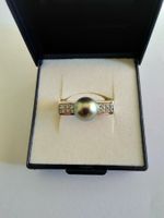 Ring Weissgold  750 18 kt. Tahitiperle und 12 Brillanten