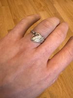 Vintage Silberring S925 mit blauem Stein Gr.56