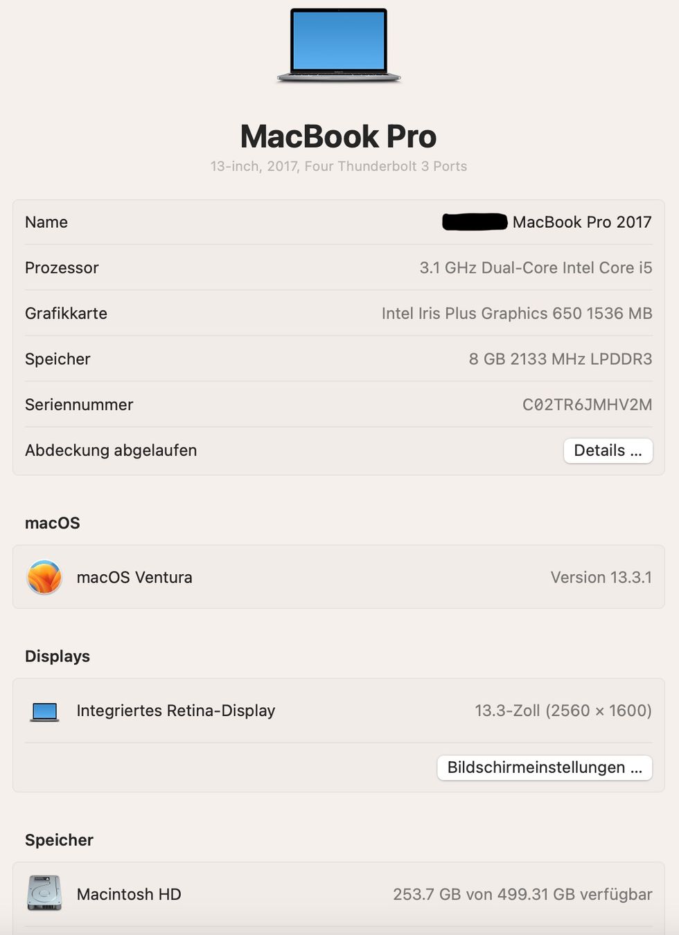 Apple Notebook: MacBook Pro mit Touch-Bar 13-inch, 2017, – Usato da Appenzell venduto da Anchara 9