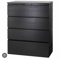 2 schwarze Kommoden mit je 4 Schubladen  CHF 60.