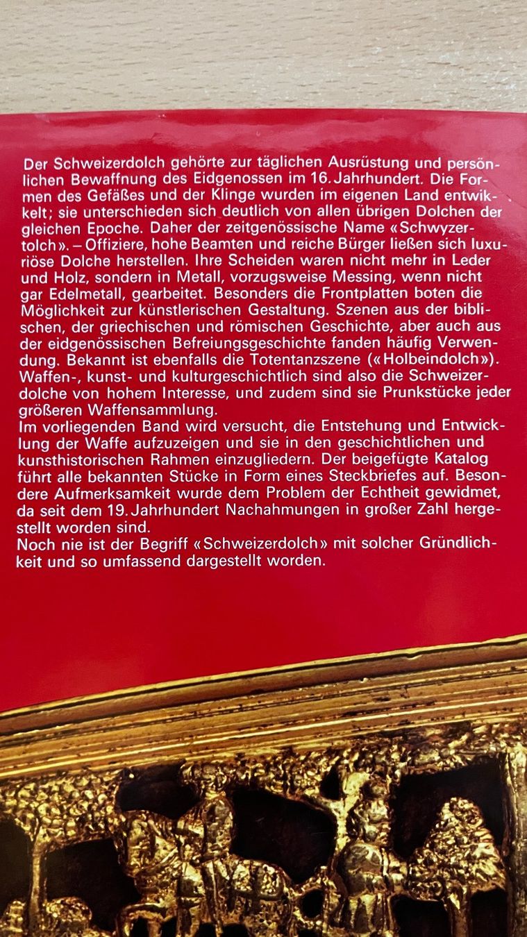 Libri: Schweizer Dolch - Waffenbuch - Hugo Schneider – Usato da Glattfelden venduto da cybermaxx 1