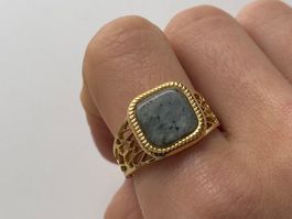 18KGP Labradorite Solitär Ring