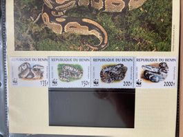 Benin 1999 WWF Satz Python Schlangen postfrisch 4er-Streifen