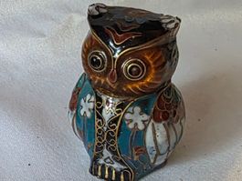 Eule Figur Cloisonné wunder schön siehe Foto