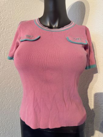 Herbst Sommer Top mit Schmucksteinen Gr S