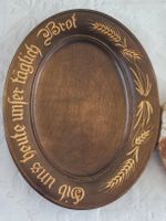 Antiker Brotteller Holz "Gib uns heute unser täglich Brot"
