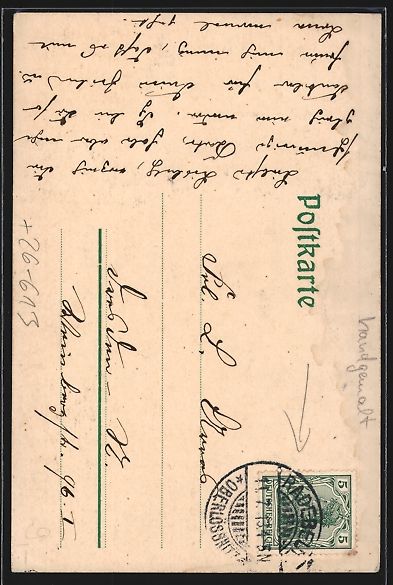 Cartoline postali: Handgemalt: Radebeul, Silhouette der Sta – Usato da Berlin venduto da bartko-reher 1