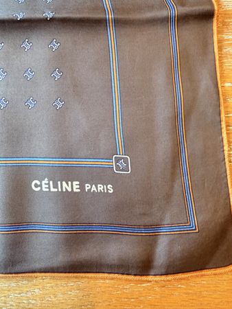 Authentic CÉLINE Paris Vintage Silk Scarf – 65 x 65 cm –