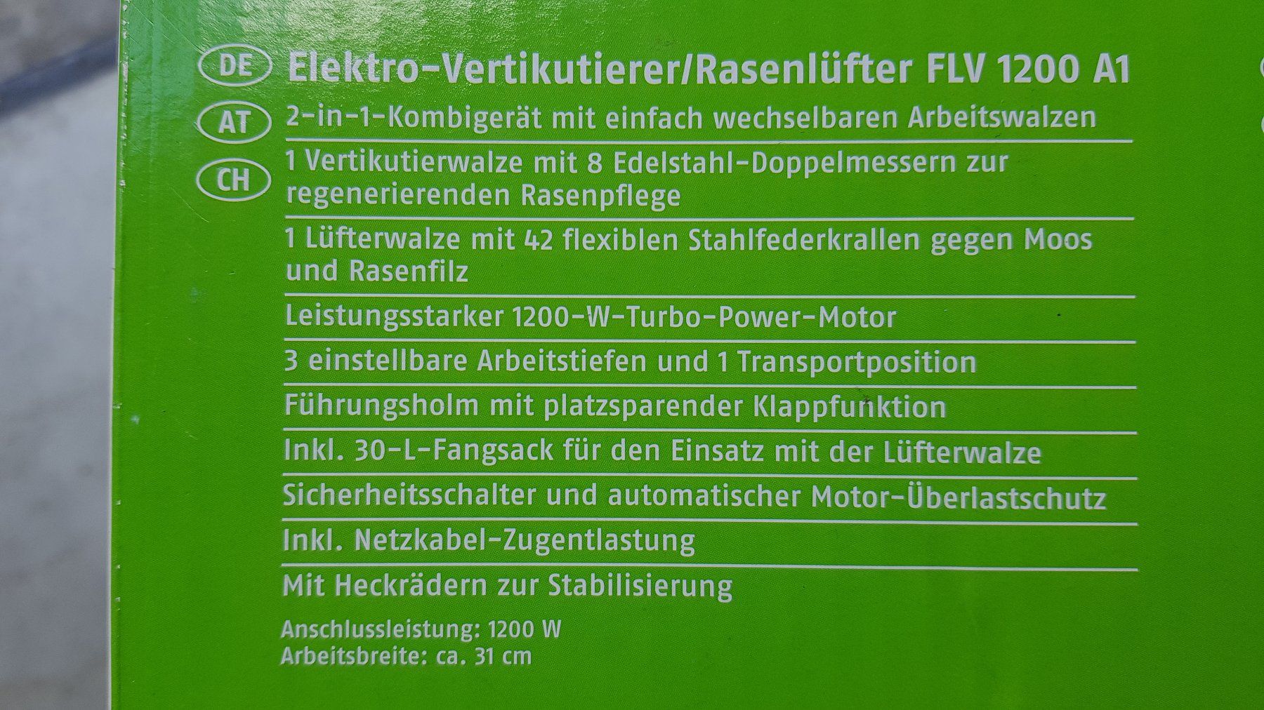 Attrezzi per la lavorazione del suolo: VERTIKUTIERER elektrisch – Nuovo e nell'imballaggio originale da Dübendorf venduto da Peter032 5