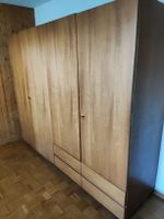 Vintage Kleiderschrank Holz 4-türig mit Schubladen 