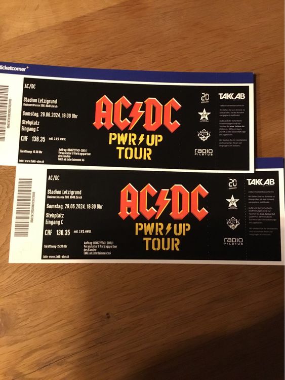 AC/DC Stehplatztickets 29.06.2024 (Neu und originalverpackt) in ...