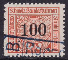 Eisenbahnmarke ZNr. 10 (Ausgabe 1913/14) gestempelt